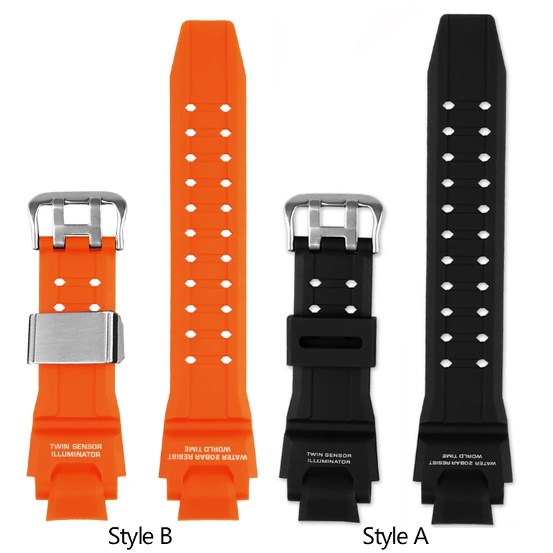 For Casio GA-1000 GA-1100 GW-A1000/1100/4000 Rubber Watchband Silicone Outdoor Sports Watch Bracelet Strap Blue Orange Black