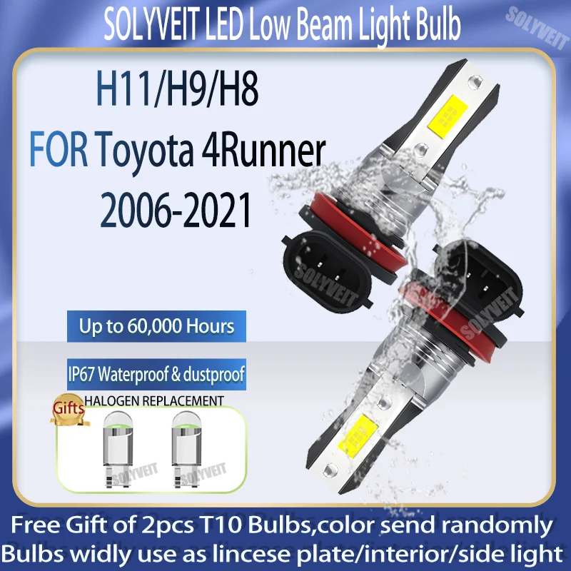

H11 LED Low Beam 12v 6000K For Toyota 4Runner 2006 2007 2008 2009 2010 2011 2012 2013 2014 2015 2016 2017 2018 2019 2020 2021