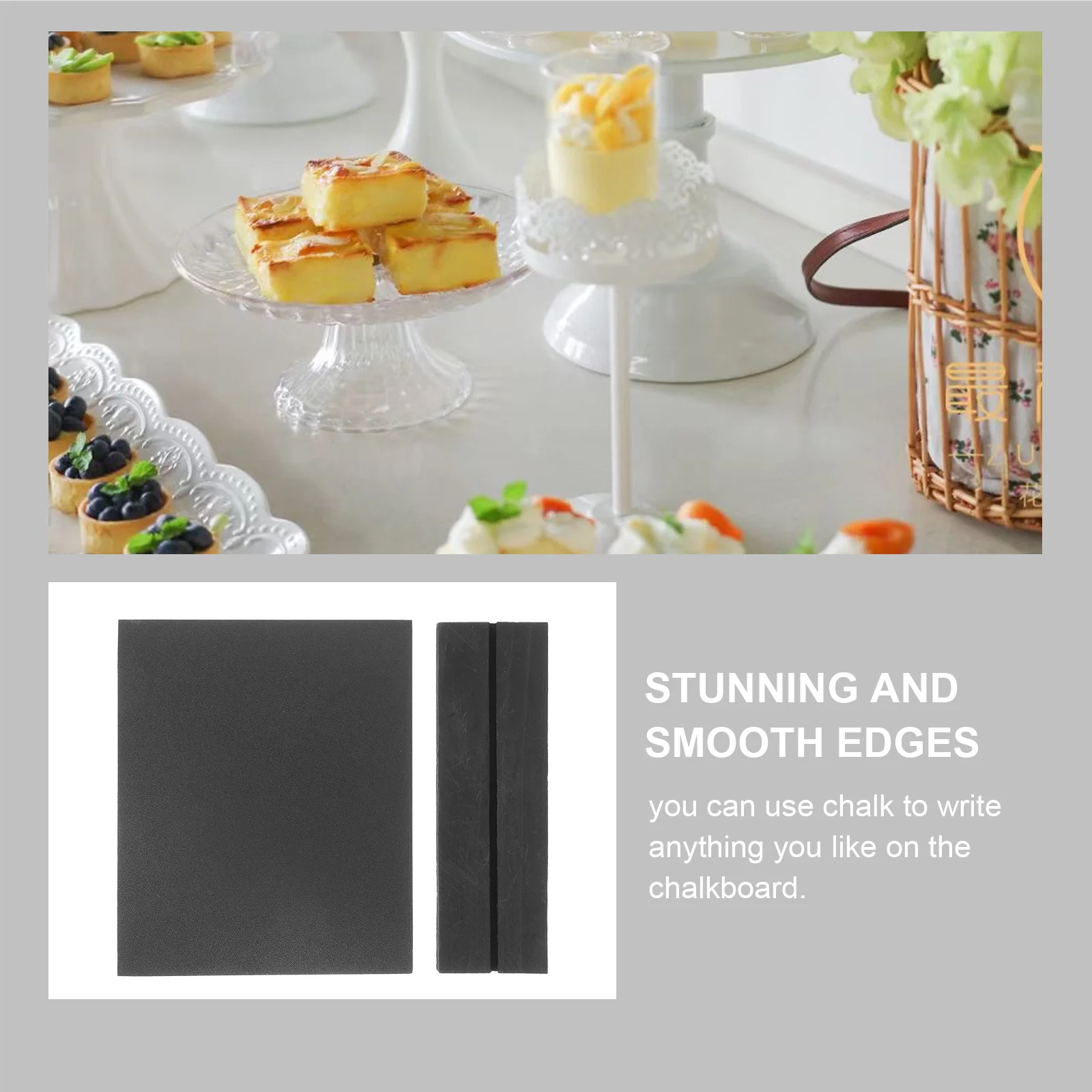 

4Pcs Blackboard Double-Sided Writing Boards Solid Base Home Party Decoration Mini Chalkboard Sign Message Board