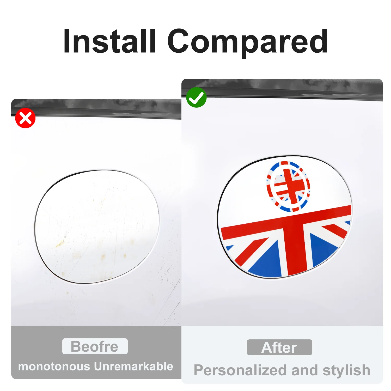 سيارة شحن ميناء غطاء ملصق لميني كوبر E/SE J01 EV 2024 2025 السيارات الداخلية لاصقة تزيين اكسسوارات السيارات