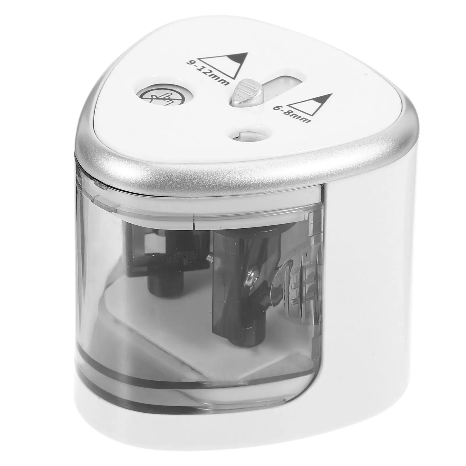 

Electric Pencil Sharpener Dual Holes Automatic 6-12mm Pencils Safety Feature Removable Holders Easy Clean Student Supplies