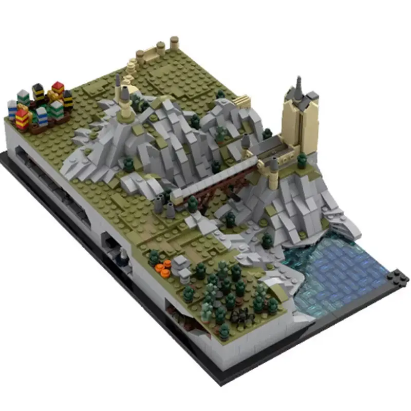 Spot MOC Architecture Castle Ground Expansion DIY Assembly Puzzle Toy Model Ornament