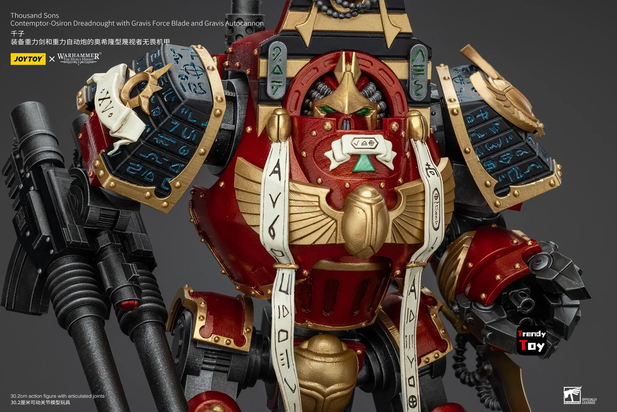 

【JOYTOY】Warhammer 40K 1/18 Action Figure Thousand Sons Contemptor-Osiron Dreadnought with Gravis Force Blade Gravis Autocannon