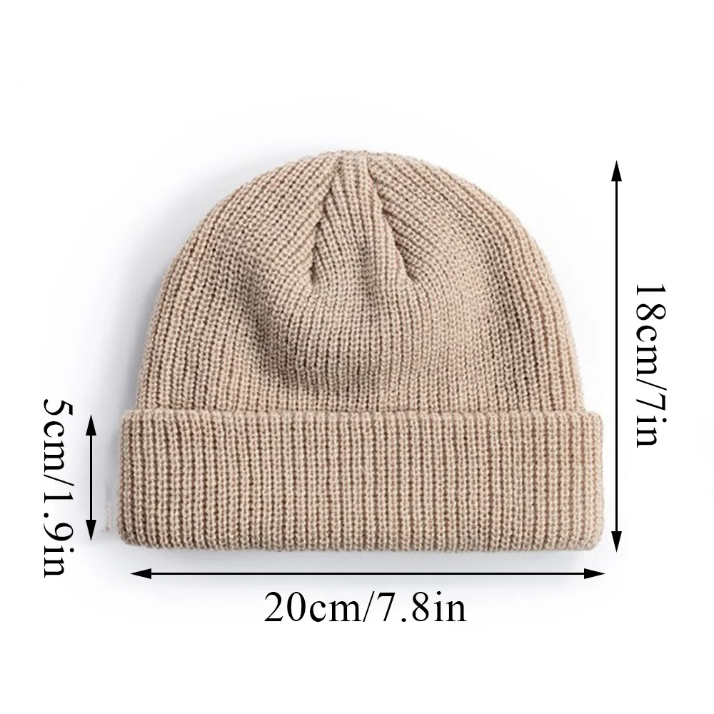 Winter Warm Beanies Casual Short Thread Hip Hop Hat Adult Men Female Wool Knitted Skull Cap Elastic Unisex  Melon Cap Women Male