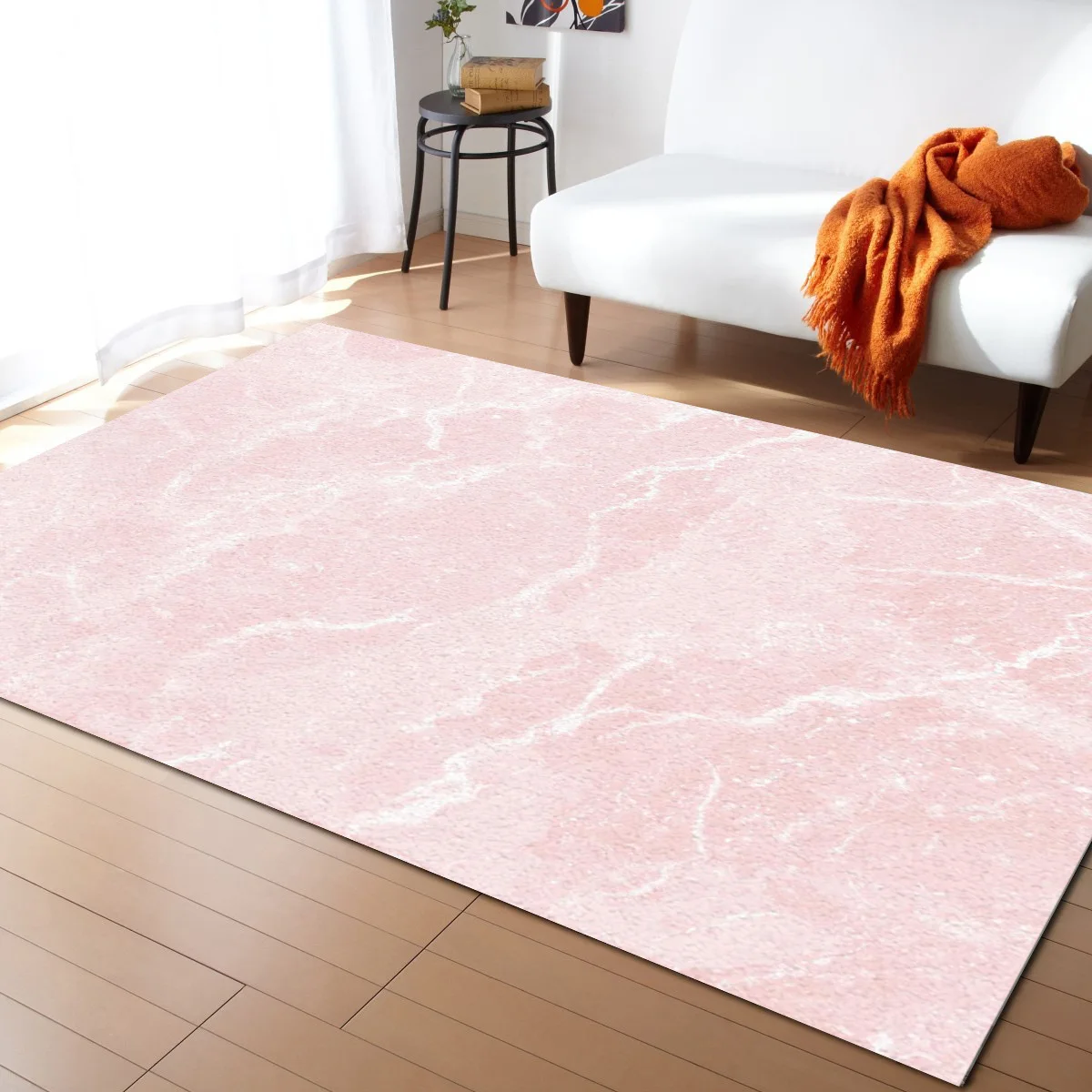 

Pink Patterned Marble Granite Living Room Floor Mat Children's Room Bedroom Bedside Carpet Kitchen Door Mat