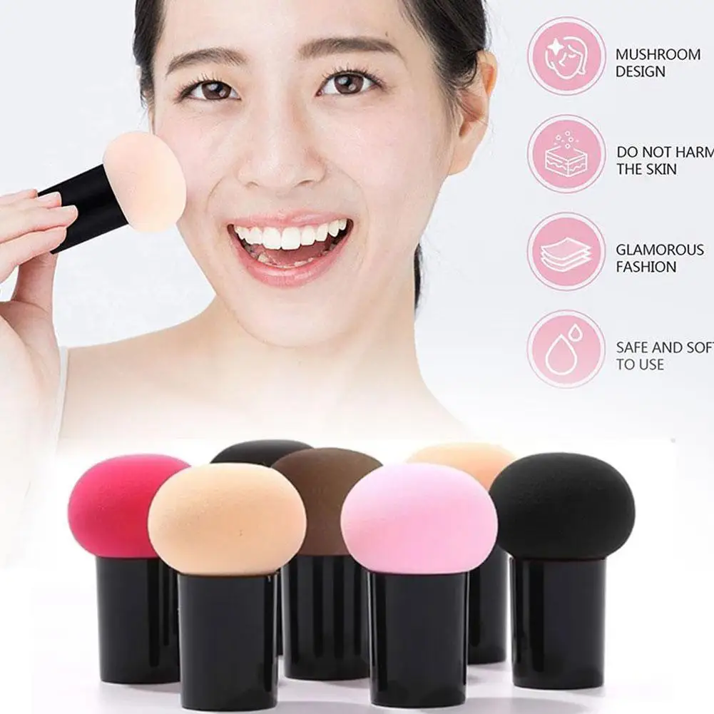 Random Color Mushroom Head Cosmetic Puff With Protective Cushion Powder Makeup Cap Puff Air Sponge Egg Makeup Loose Foundat W1V1