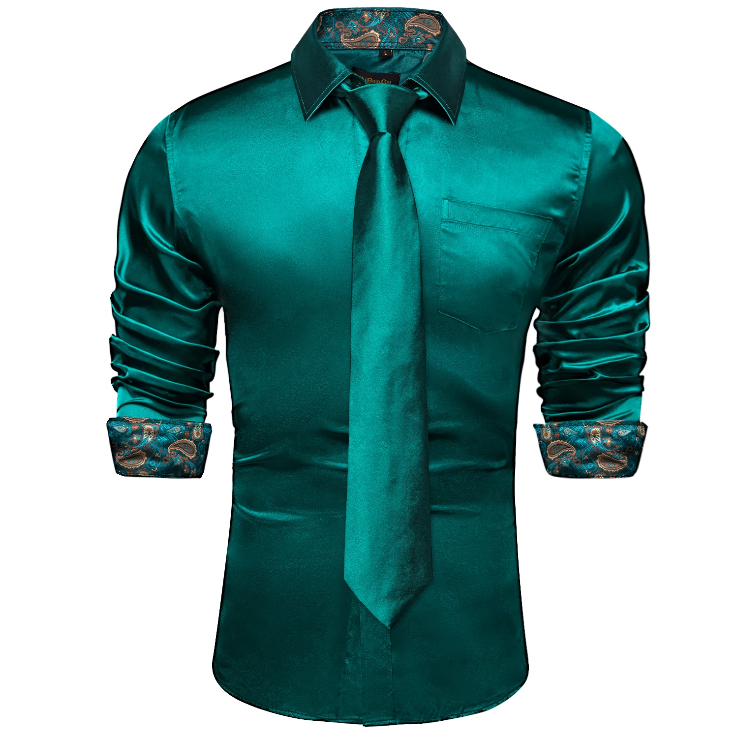 Satin Solid Men Shirts Long Sleeve Green Yellow Purple Blue Wedding Prom  Slim Fit Dress Shirt with Necktie Handkerchief - AliExpress 200000343