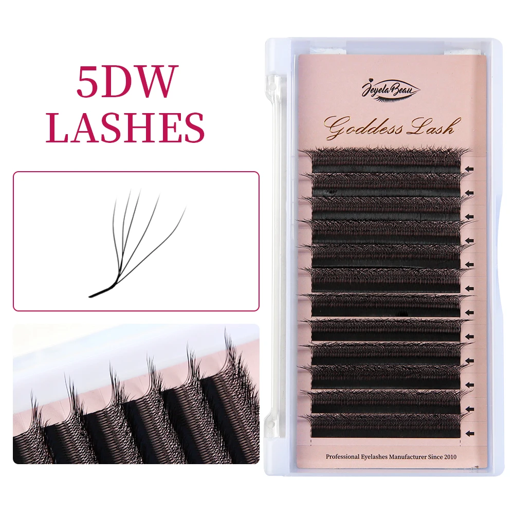 Goddess YY 3D 4D 5D W Wimpernverlängerung C D M L Curl W-Form Wimpern Natürliche Weiche Künstliche Wimpern Vorgefertigte Volumen-Wimpernbüschel