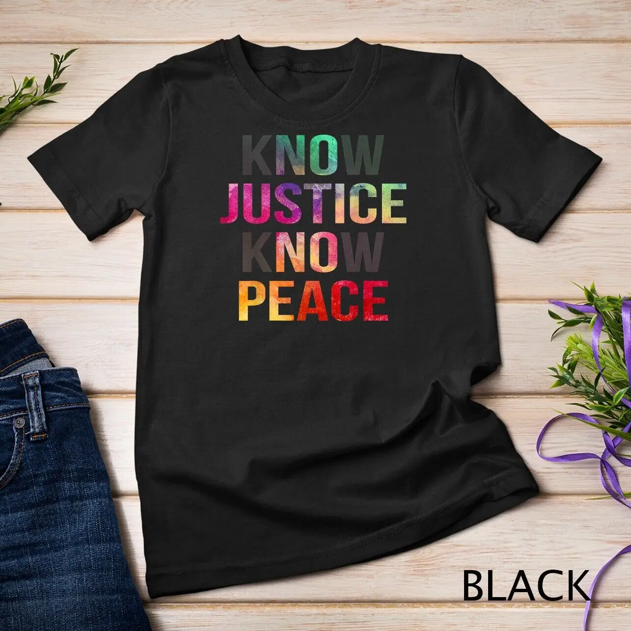 Know Justice Know Peace No Justice No Peace BLM Black Pride Unisex T-shirt