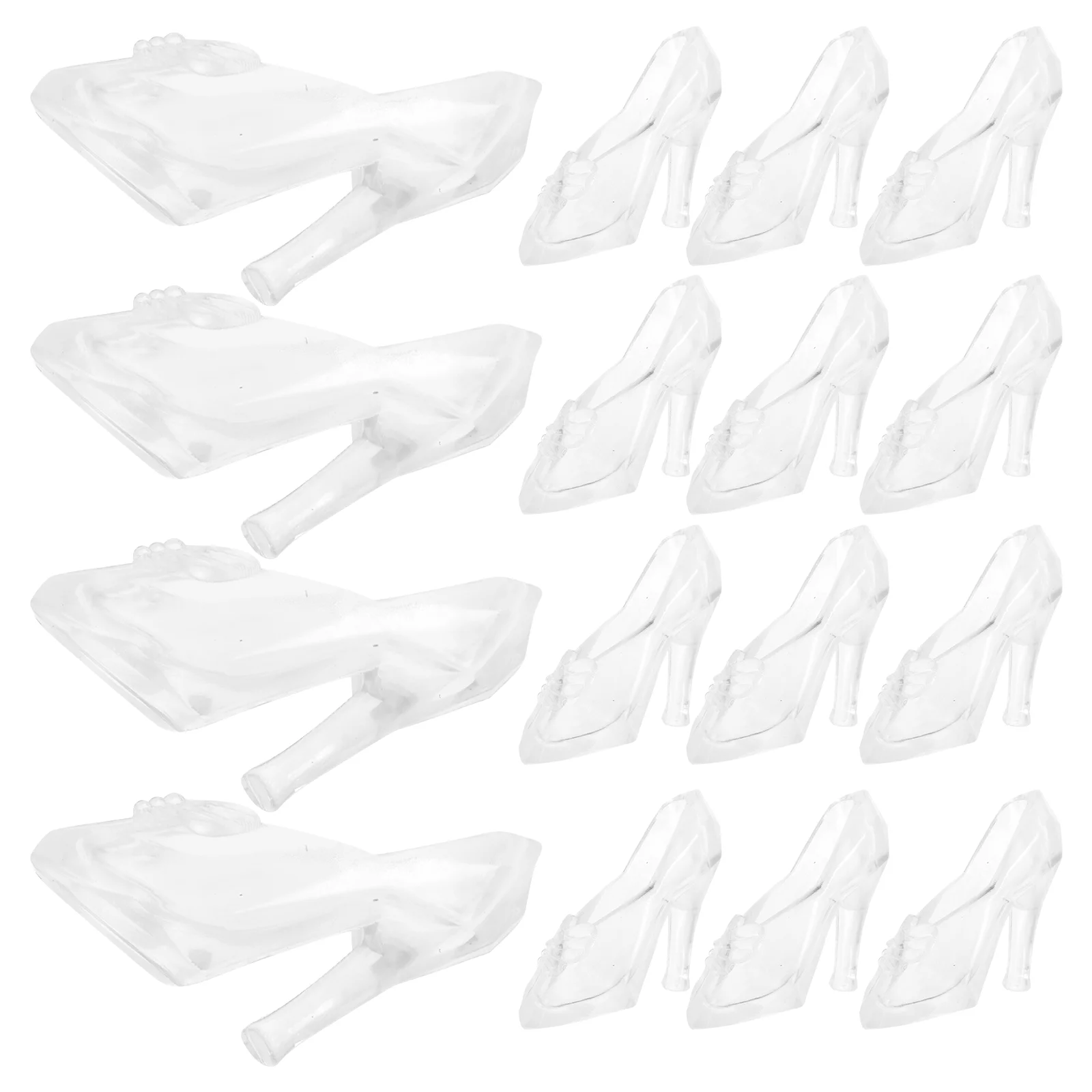 

30 Pairs Glass Slipper Toy Mini House Accessories Decor Reborn Baby Dolls Children Crystal Shoe Miniature