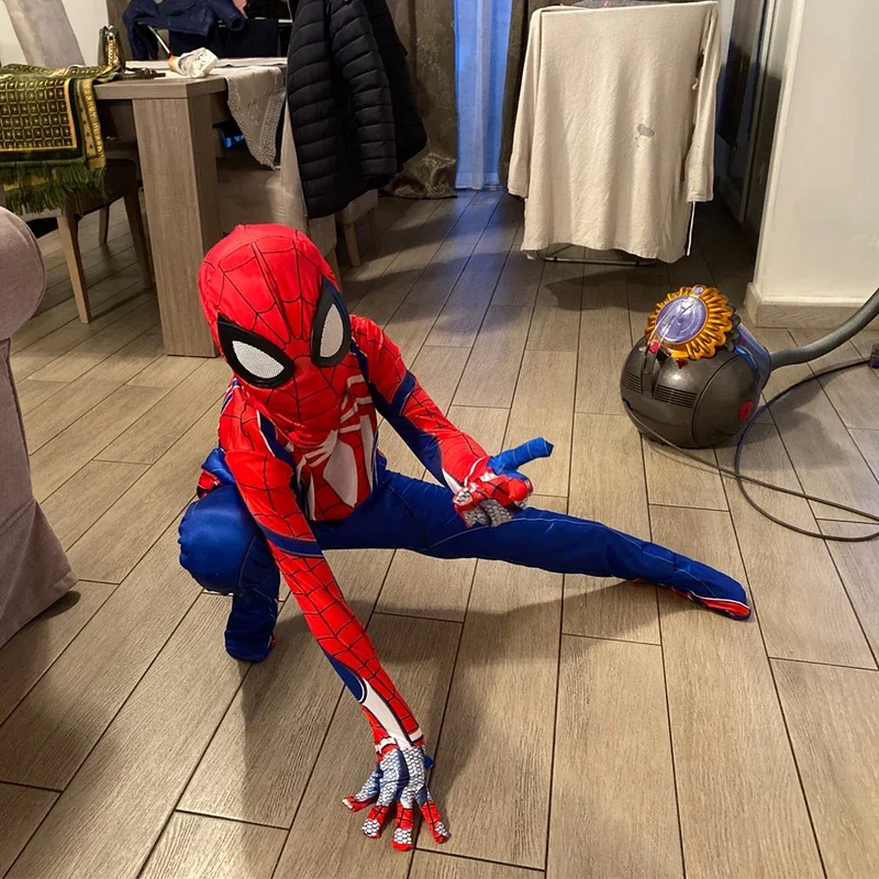 SN60 Marvel's Spiderman PS5 Game Cosplay Zentai Bodysuit Spider Man Costumes For 3-10 Years Boys Christmas Birthday Gift 3D 1@j$