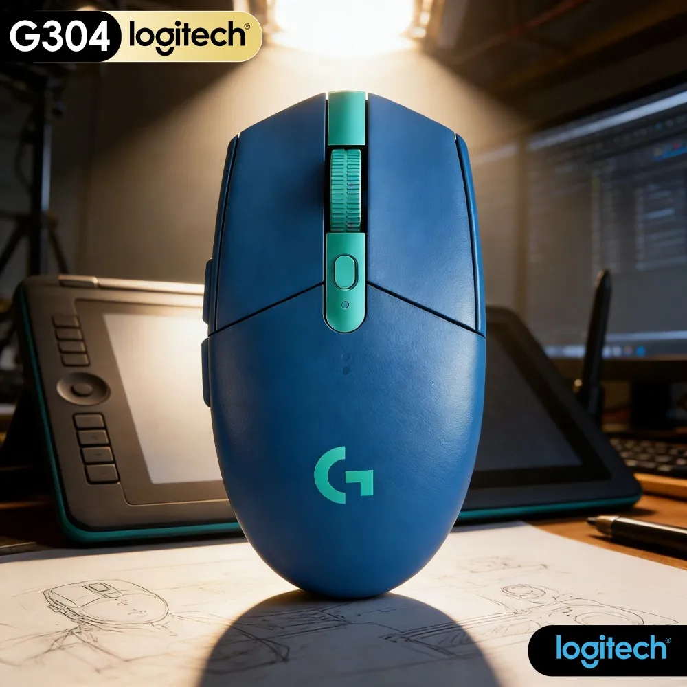 Logitech G304 LIGHTSPEED Wireless Gaming Mouse Comfort Hand‑Fit Construction Reduce Wrist Tension Long Time Working