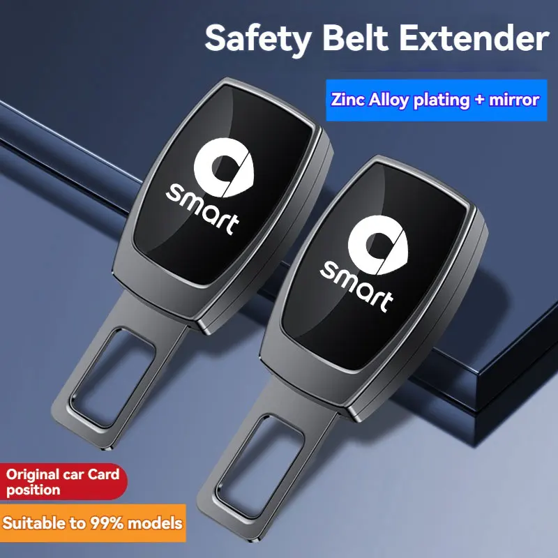 Car Interior Seat belt Clip Metal Extenders Car Accessories with SMART LOGO For smart fortwo forfour 453 451 450 Car