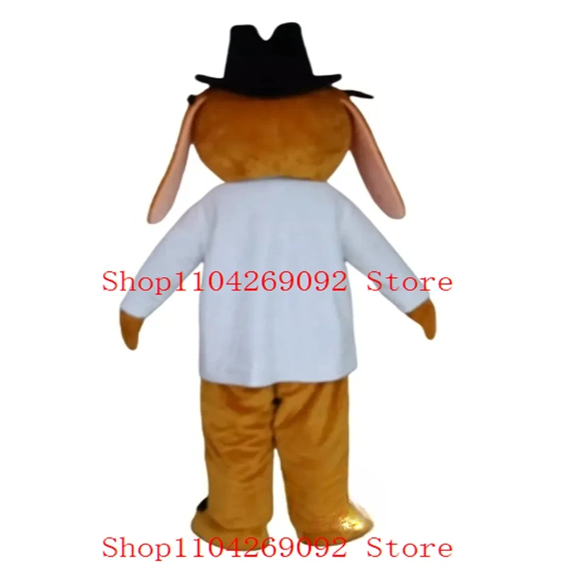 High Quality Brown Hound Dog Adult with Glasses Mascot Costume Cartoon Animal Cosplay Costume Adult Christmas Holiday family