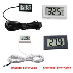 FY-10 LCD Digital Thermometer Temperature Sensor Temperature Tester Detector Monitor with 1M 3M 5M Senor Cable for Aquarium