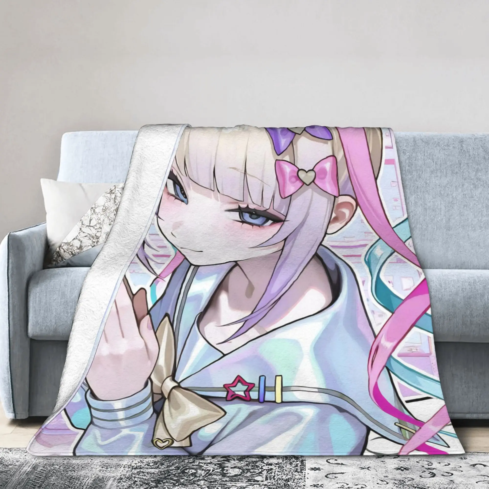 OMG kawaii Angel Blanket Needy Girl Overdose Flannel Vintage Breathable Throw Blankets for Bed Sofa Autumn/Winter