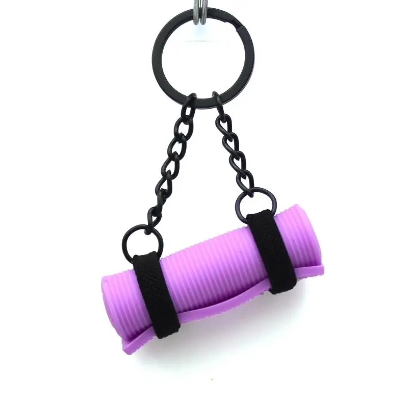 Afbeelding 3: 1 stuks yogamat mini-schuimroller sleutelhanger sportstijl siliconen schuim sleutelhanger trinket creatief hoe te yoga sleutelhanger