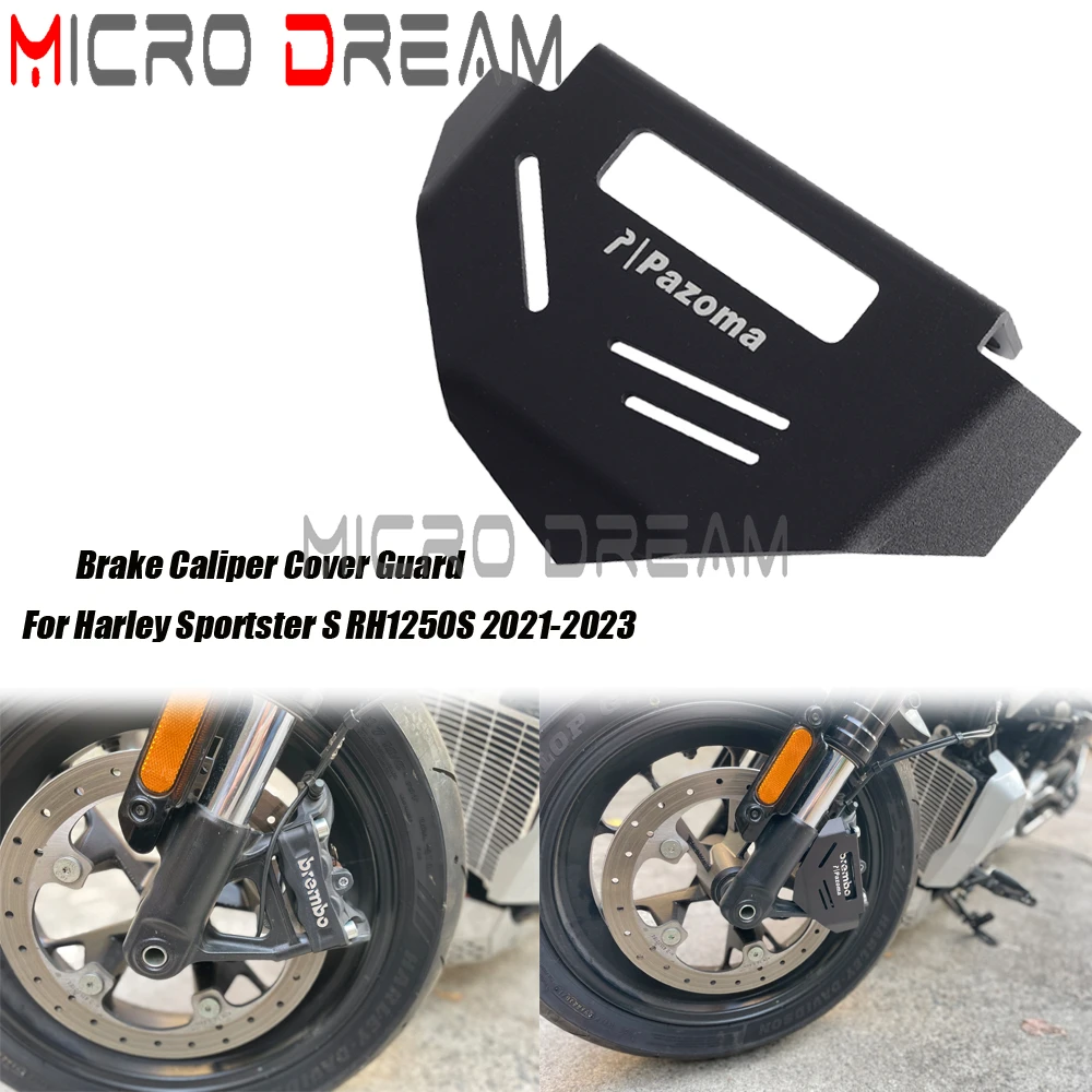 

Motorcycle Black Front Brake Caliper Cover Guard For Harley Sportster S RH1250S 2021-2023 Guard Protector Aluminium Protection