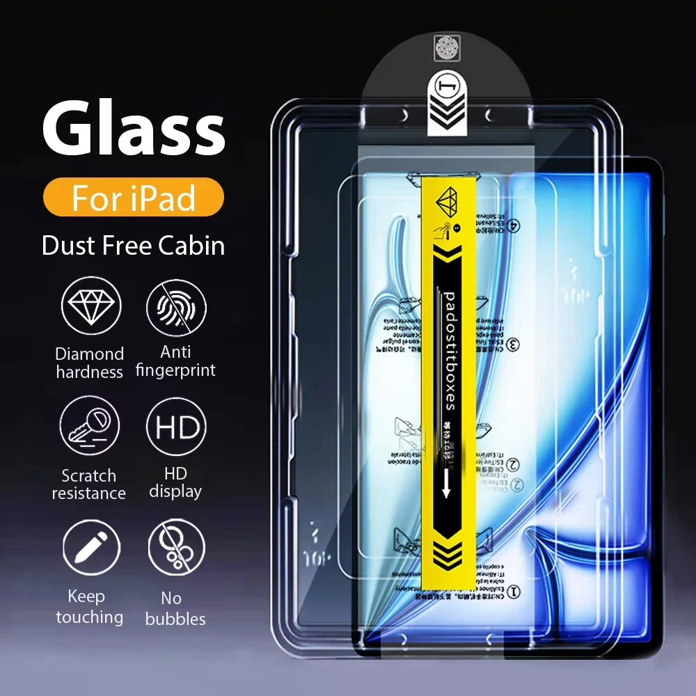 Protector de pantalla de vidrio templado HD para iPad Air M2 M3 2025 iPad Pro 11 13 M4 IPad 5 6 7 8 9 10th Gen iPad Air 4 5 IPad Mini 6 7