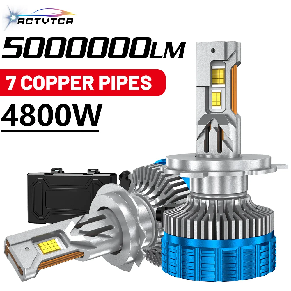 

Newly 7 copper pipes LED Headlight H1 H7 H4 Auto bulbs 9005 HB3 9006 HB4 9007 9008 H13 9012 Car lights 12V 24V High Brightness