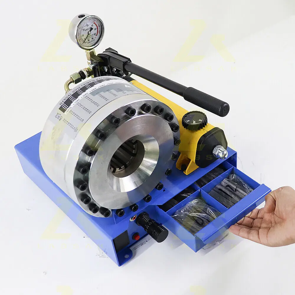 1 Inch Manual Hydraulic Hose Press Machine Rubber Product Making Machinery for 6-25mm Hose Crimping