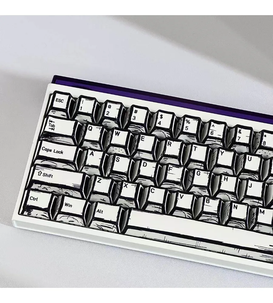 Comic keycaps factory height-adapted 60/63/64/68 magnetic axis keyboard sublimation PBT keycaps