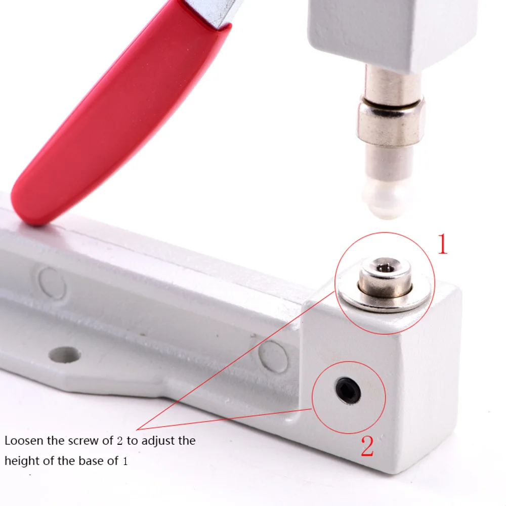 1 Satz Strass-Perlen-Fassungsmaschinen, 5 Größen, Harzperlen, Perlenstoff, feste manuelle Pressmaschine für Bekleidungszubehör – Detail 4