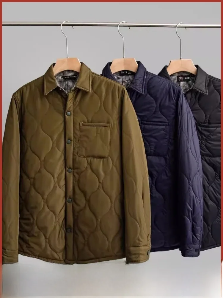 

Мужская зимняя хлопковая куртка, ветрозащитный, водонепроницаемый, теплый воротник, стеганый хлопковый жилет из нейлоновой ткани, длинная подставка-све, молодежный...