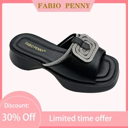 FABIO PENNY2024 thick-bottomed diamond bright fashion women's summer casual holiday women's slippers