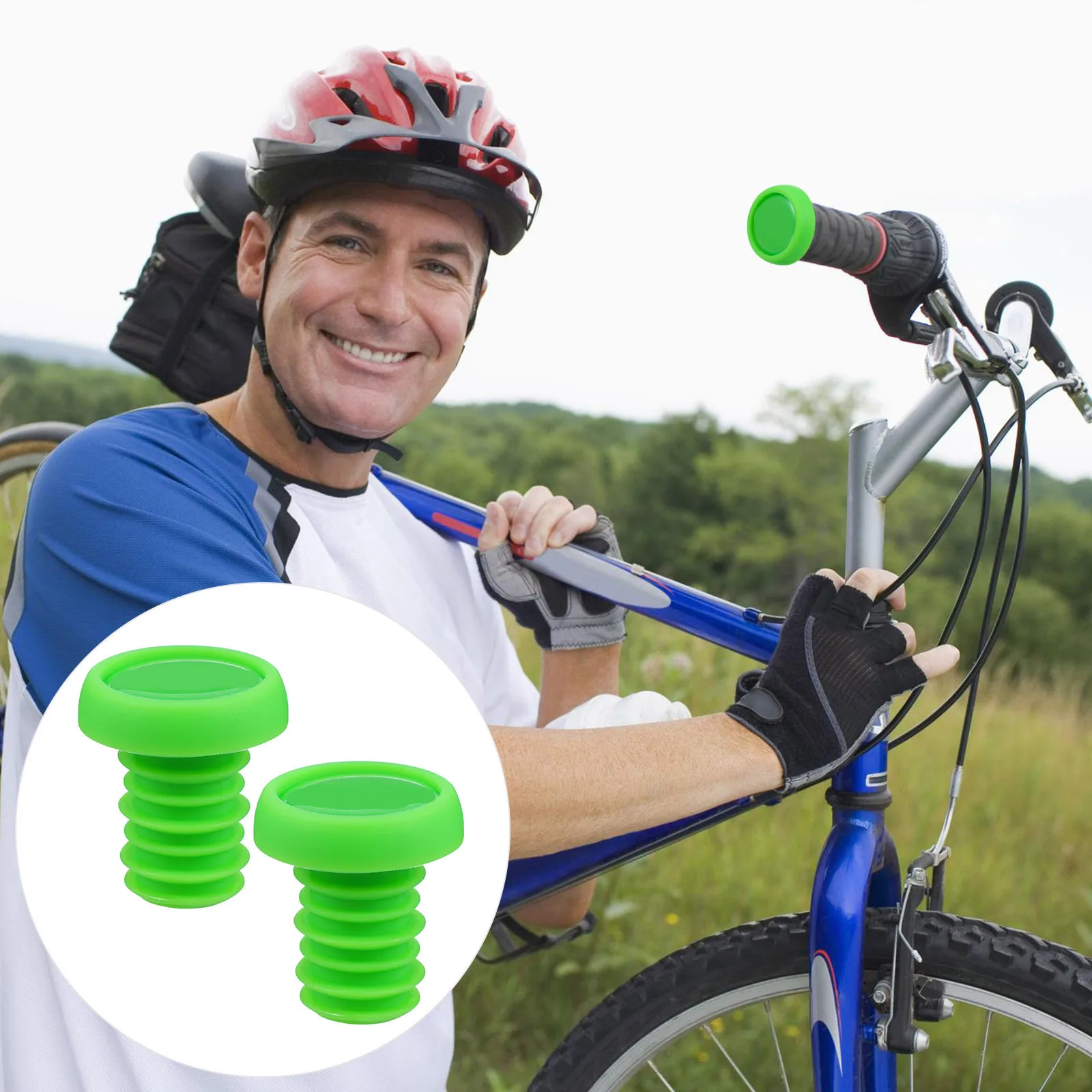 

1Pair Bike Handlebar Cap Colorful End Plug High Grade Material Sturdy Small Size Easy Install Tighten Screw Expand Insert