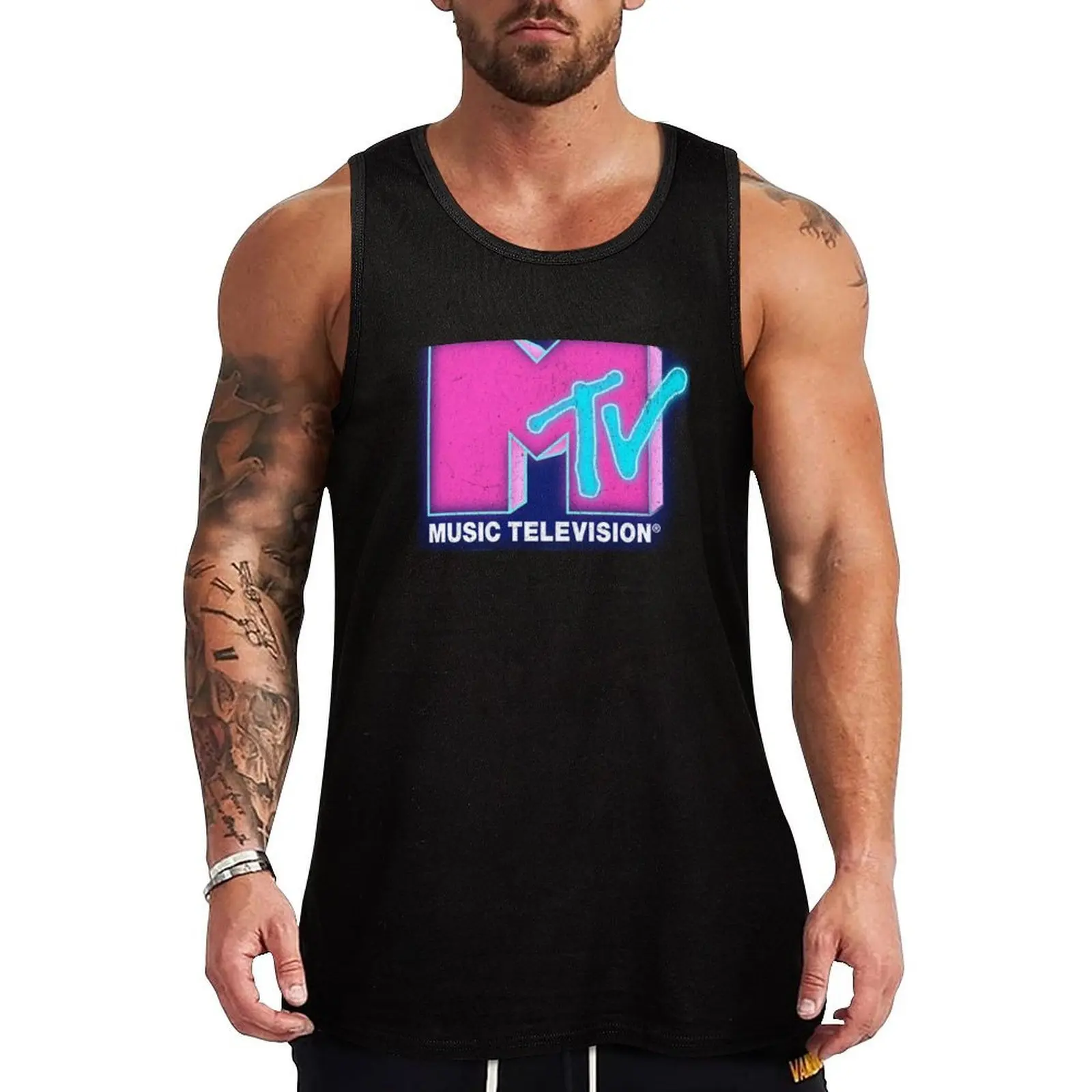 

MTV Tank Top male top Japanese t-shirt men clothing