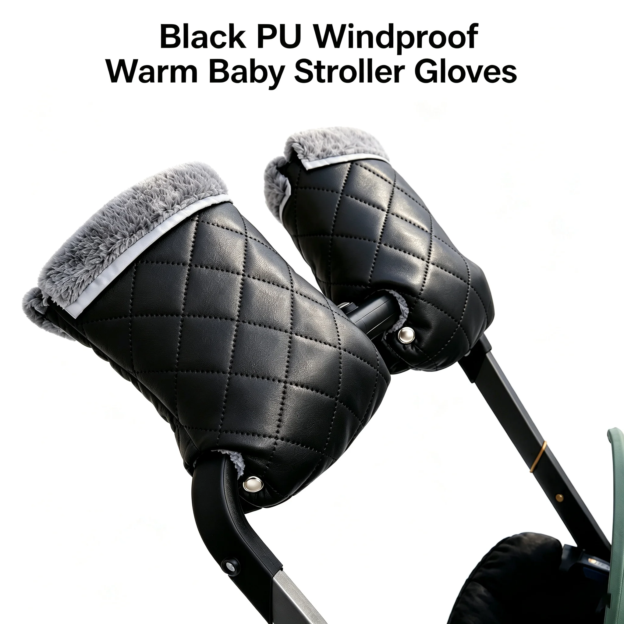 Universal Stroller Handlebar Hand Muff, Warm Fleece-Lined Pram Gloves, Winter Baby Pushchair Cover, Christ