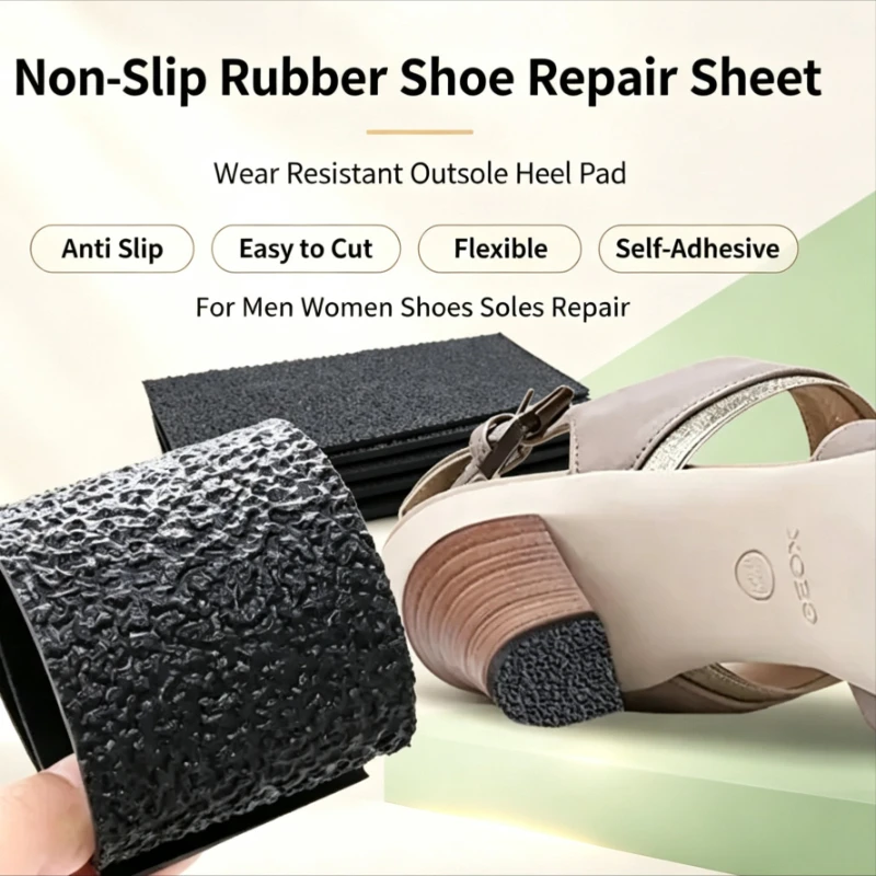 RubberNonSlipShoe Sole Repair Patch Replacement Heel Wear Resistant Outsole Pad Anti Slip Shoe Repair Sheets for Men Women Shoes