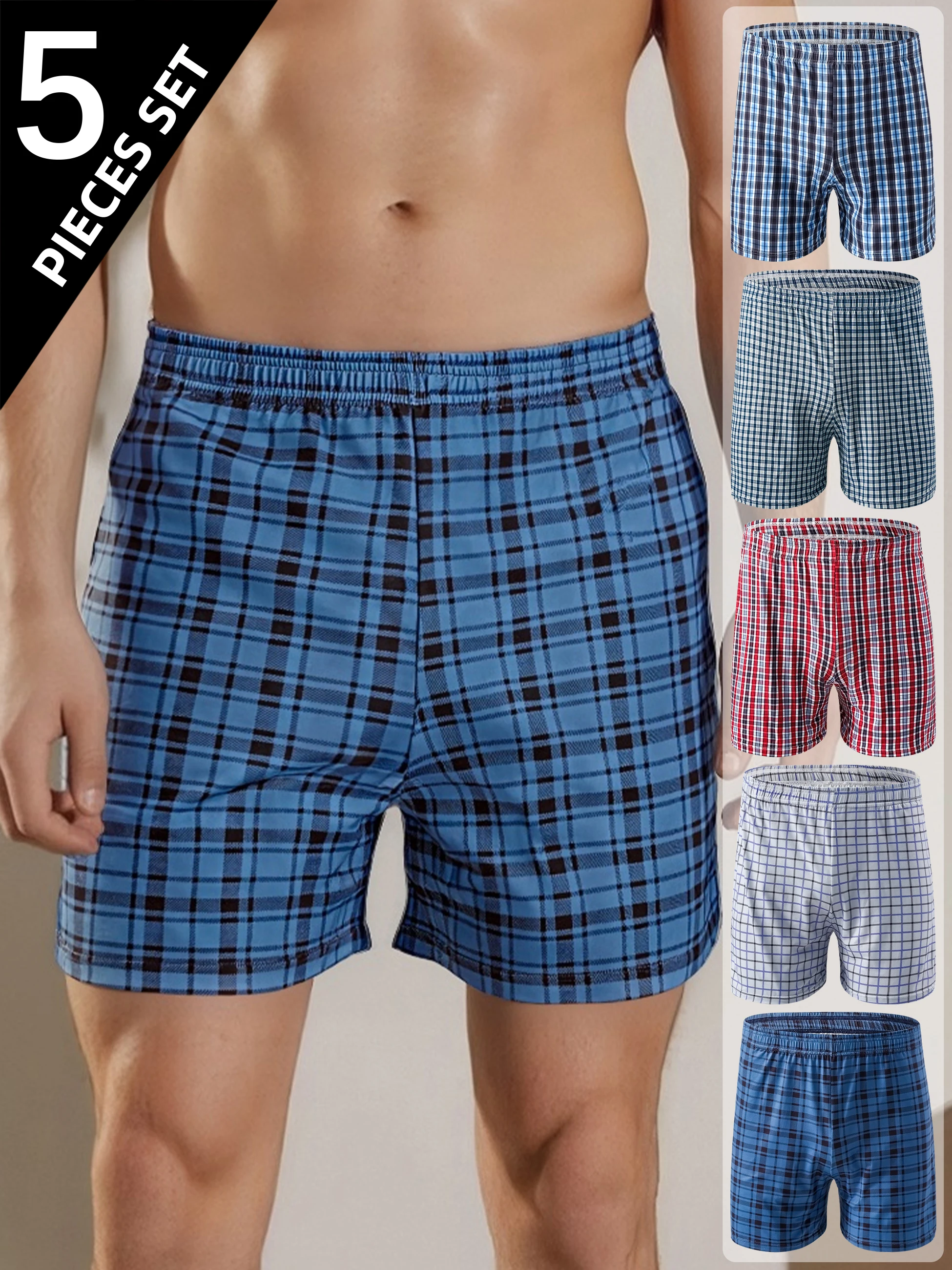 

5-Pack Men's Shorts Healthy Soft Comfortable Underwear Fashion High-End Beach Shorts Men's Boxer Shorts Trendy Aloha Shorts