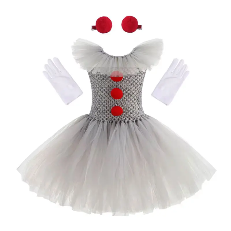 Girls Halloween Witch Costume Tulle Tutu Dress with Pointed Hat Kids Fancy Dress Outfit Carnival Cosplay Party Role Play 3 Color view 6