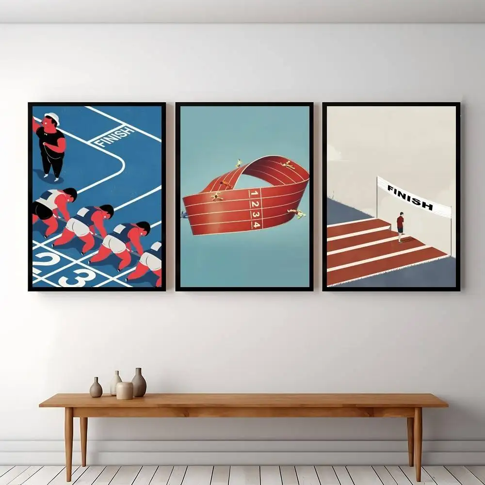 Running Poster Posters Decorative Paintings Study Bedroom Bar Background Wall Murals Gifts