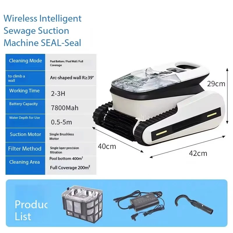 High-quality automatic wireless intelligent sewage suction machine, swimming pool underwater cleaning robot