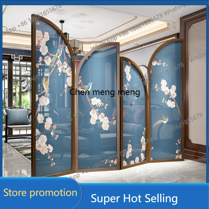 

D46 Home screen partition wall solid wood living room entrance study decoration foldable mobile