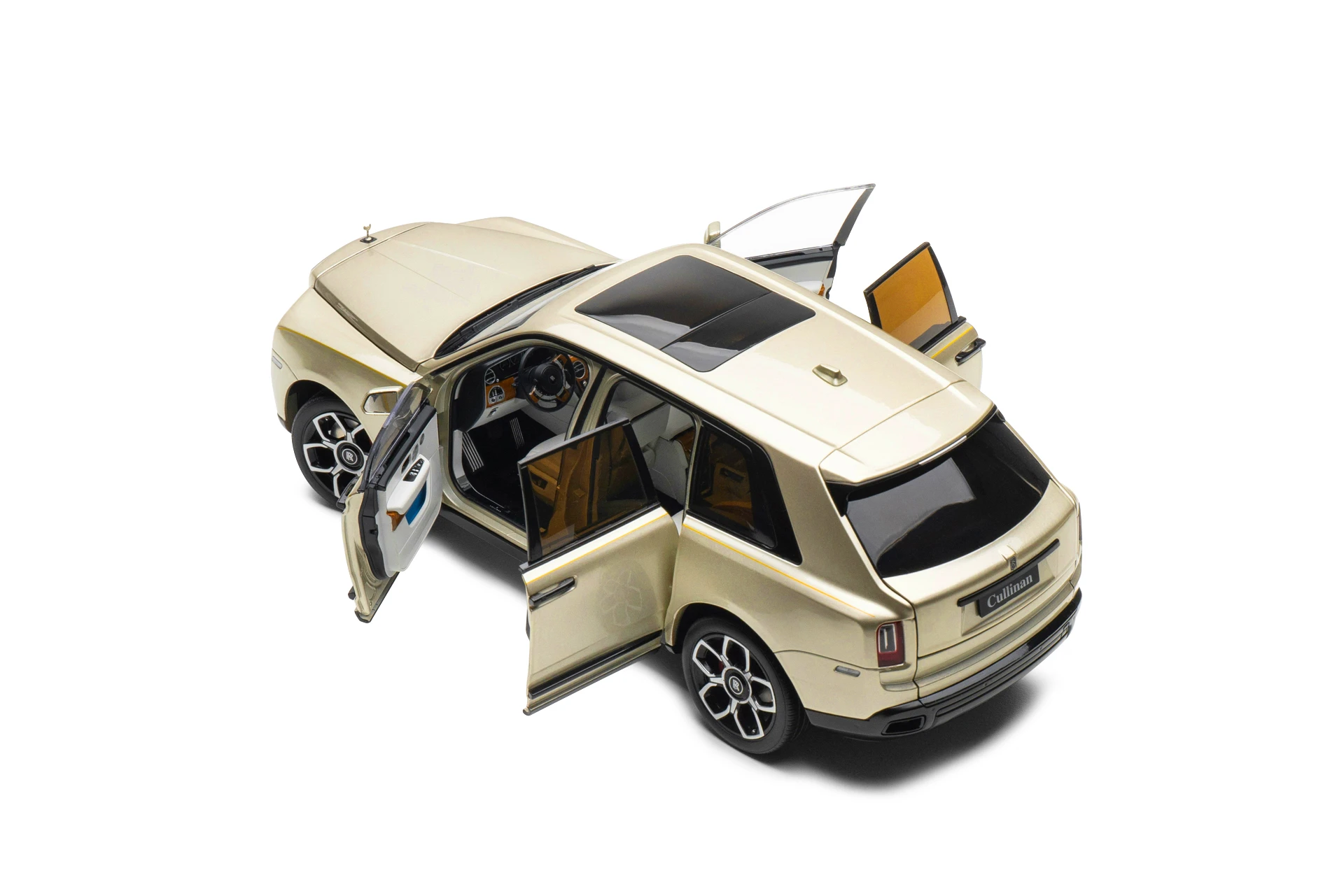 Fábrica original 1:18 rolos cullinan bb champanhe simulação edição limitada todo aberto liga de metal estático modelo de carro brinquedo presente