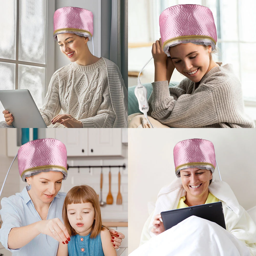 Hair Steamer Cap 220V Electric Heat Cap for Deep Conditioning Hot Oil Hair Mask Repair Damaged Hair Reduce Frizz Split Ends Home image 3