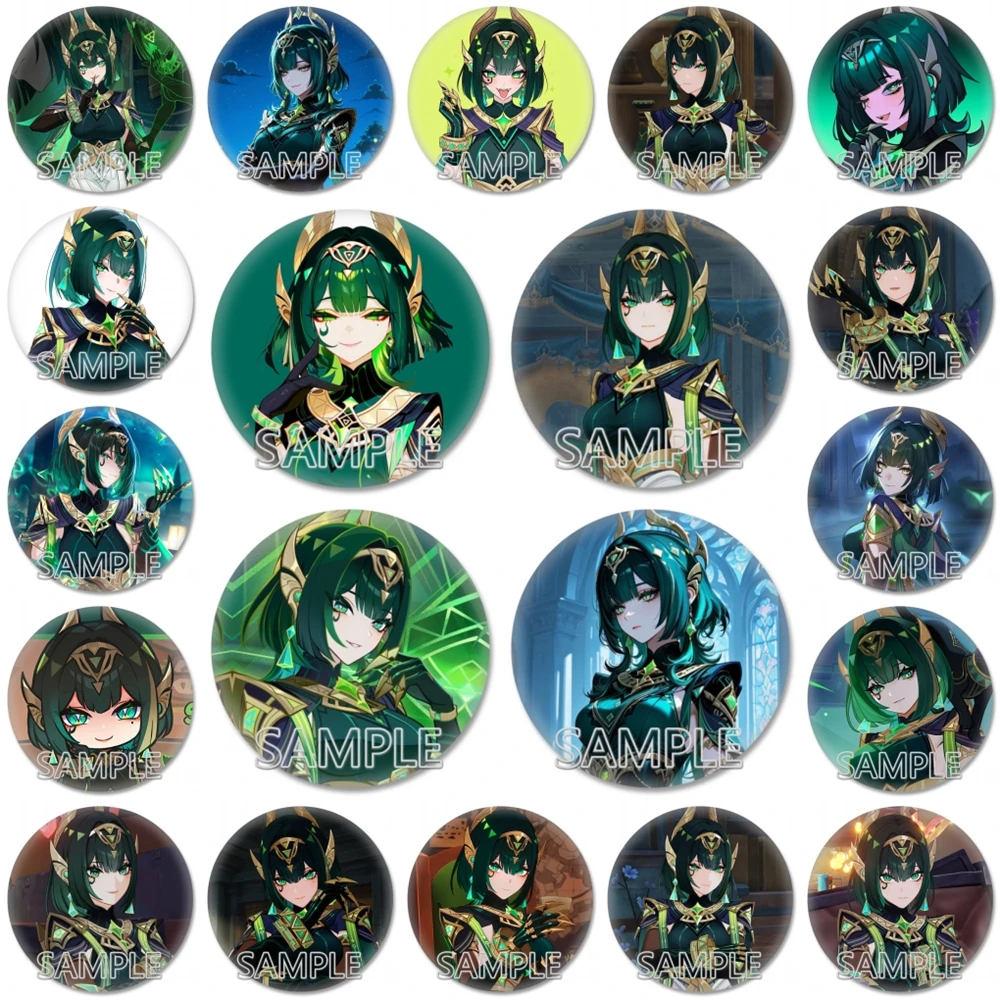 58mm Game Genshin Impact Nefer Cosplay KOSTÜM Abzeichen Pin SPTE Weißblech Brosche Requisite Geschenk ﻿