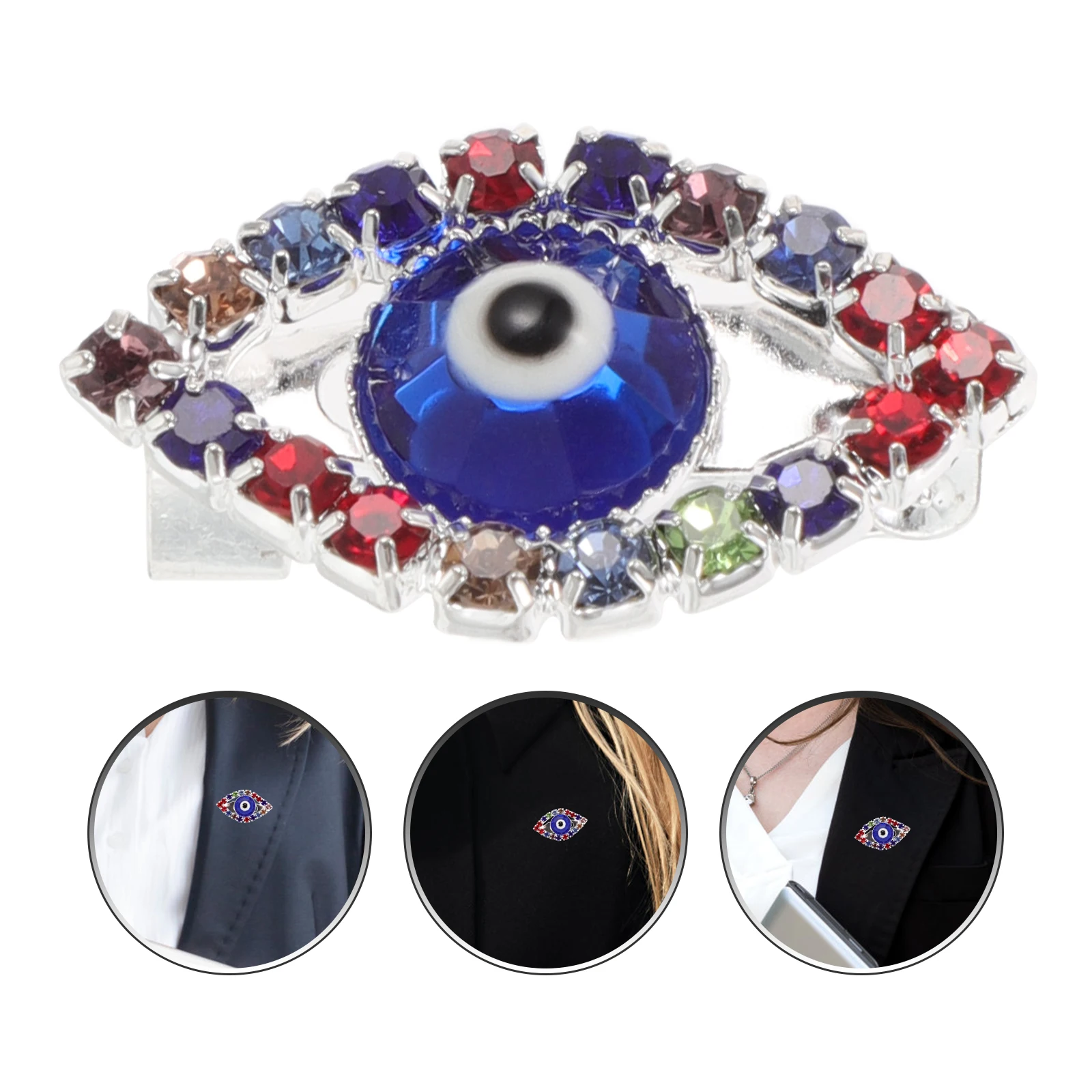 بروش عين الشر سحر سترة طوق كليب دبوس عيون كبيرة حلقة الأوروبية والأمريكية كريستال خمر دبابيس