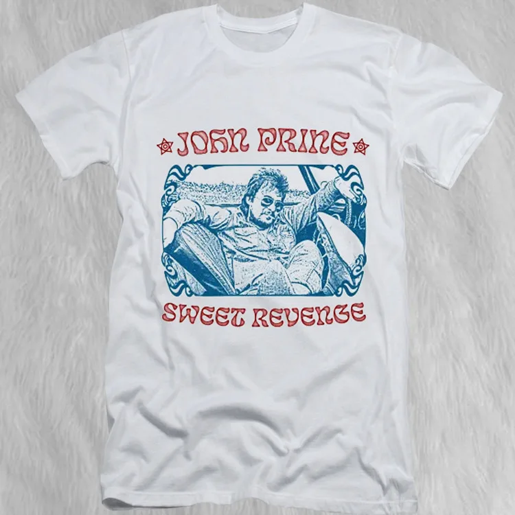 John Prine Vintage 1973 Sweet Revenge White Full Size T-Shirt