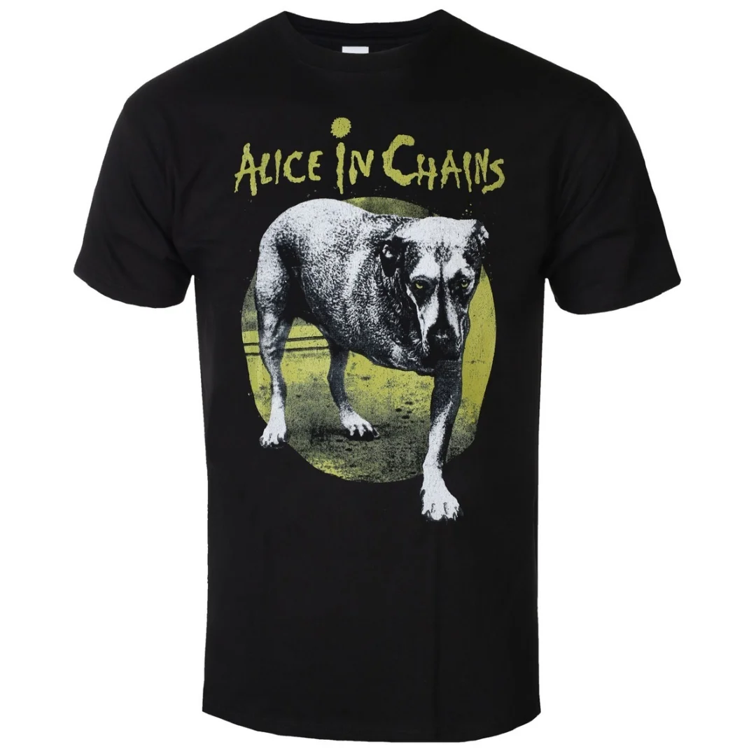 Alice in Chains - Unplugged Dog Art Pattern Grunge Band T-Shirt Casual Street Style T-Shirt Suitable for Both Men and Women