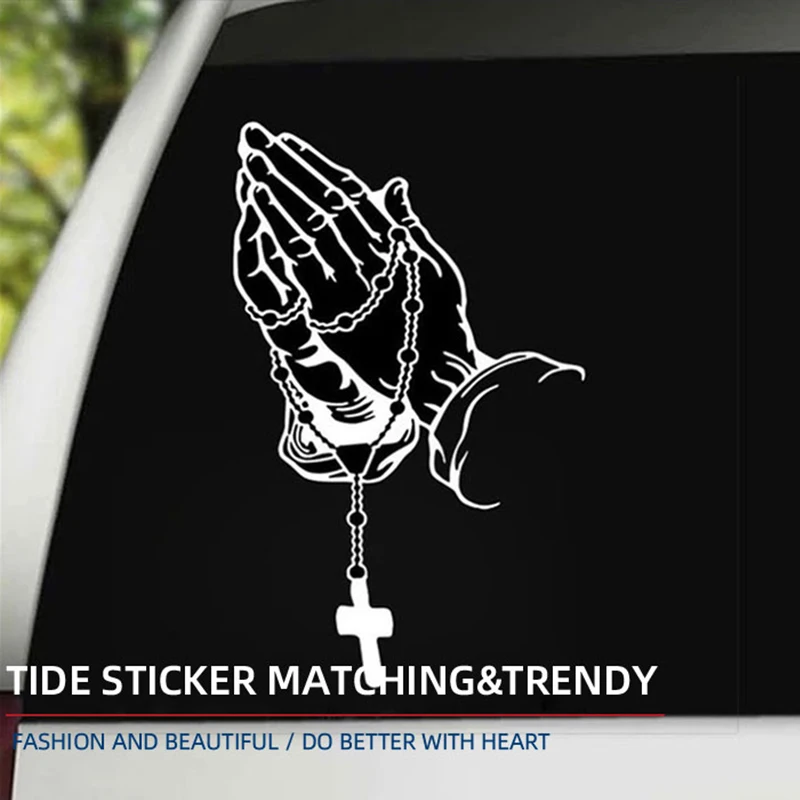 Car Sticker Prayer Gesture Rear Windshield Reflective Stickers Waterproof Auto Styling Decoration Vinyl Body Window Sticker Deca image 4