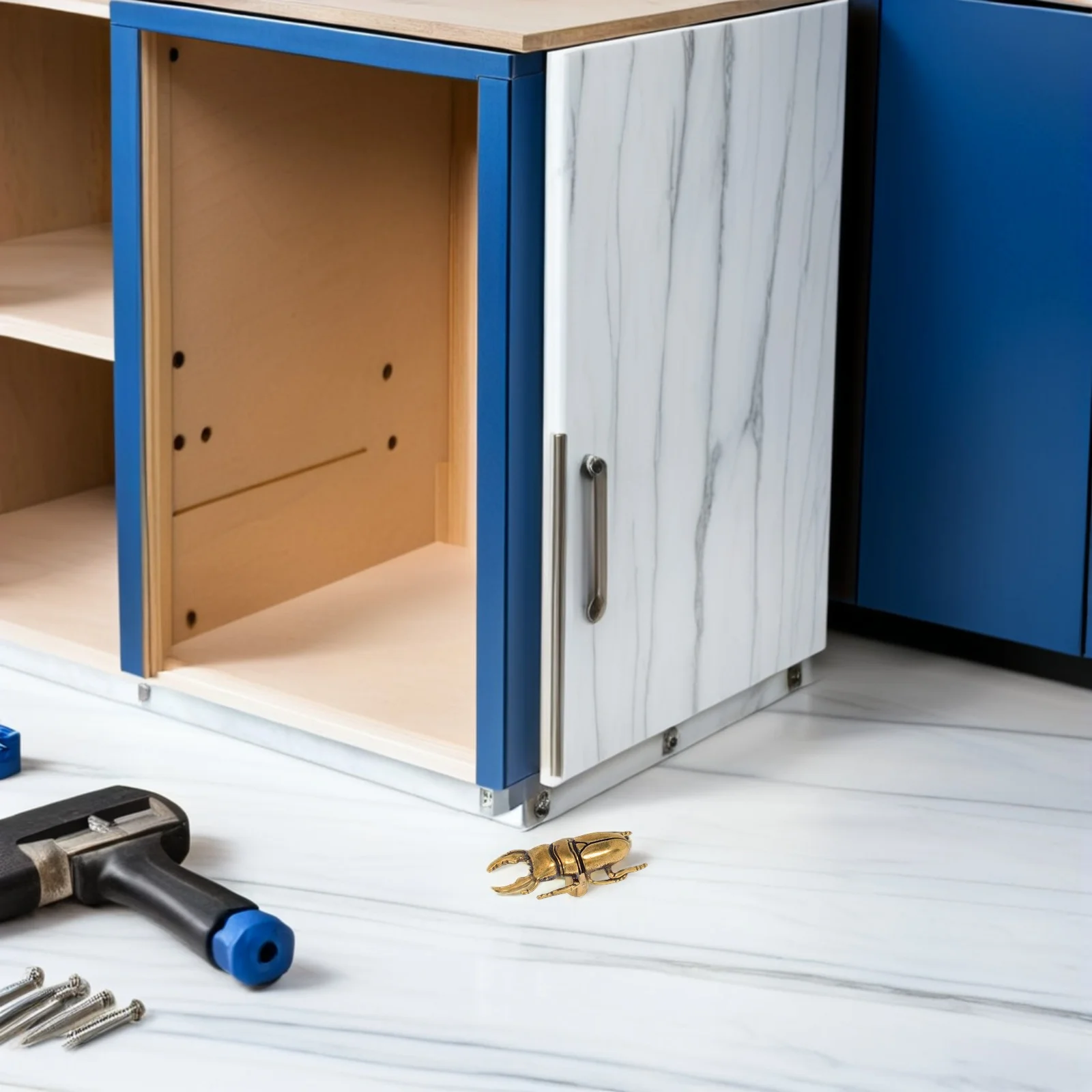 

2Pcs Cabinet Knobs Brass Beetle Vintage Kitchen Drawer Pulls Insect Furniture Handles Cupboard Wardrobe Hardware