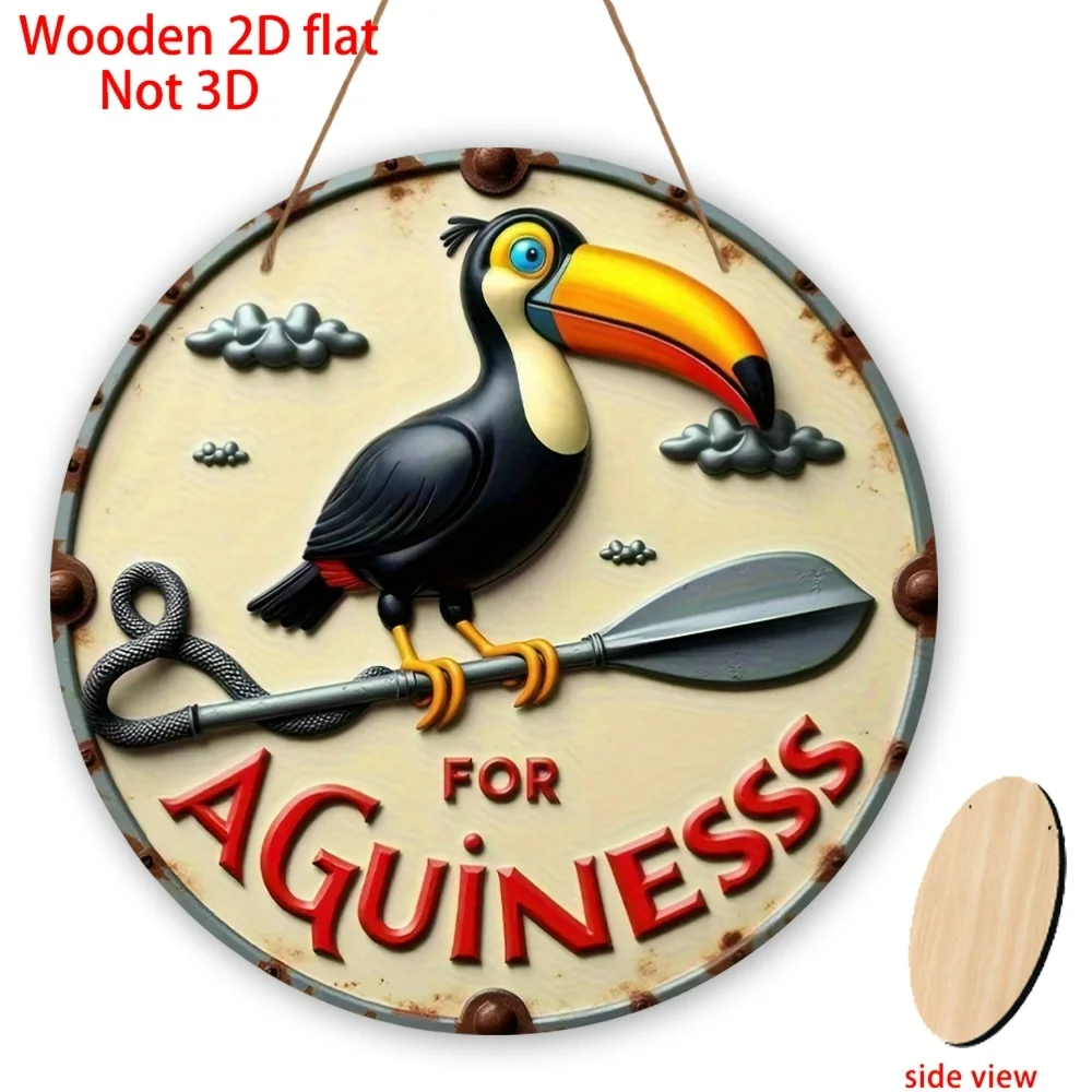 1PCS 2D Wooden Platter Eccentric Large Bill Fowl Motif Workshop Bistro Patio Sleeping Quarters Lounge Entryway Ornamentation