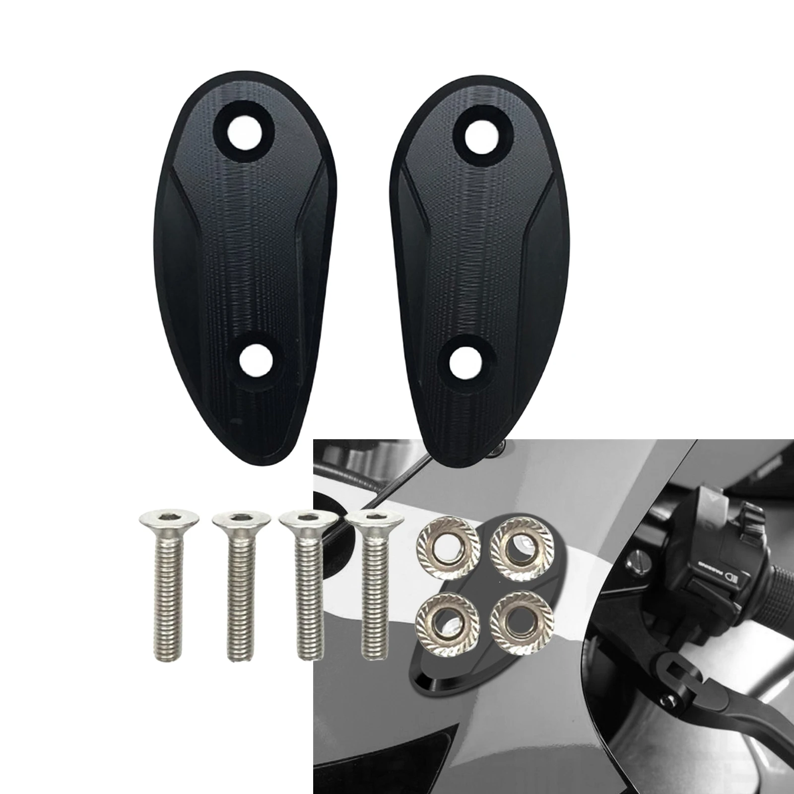 

Motorcycle Mirror Block Off Base Plates Cover Trim For Honda CBR1000RR 2020-2023