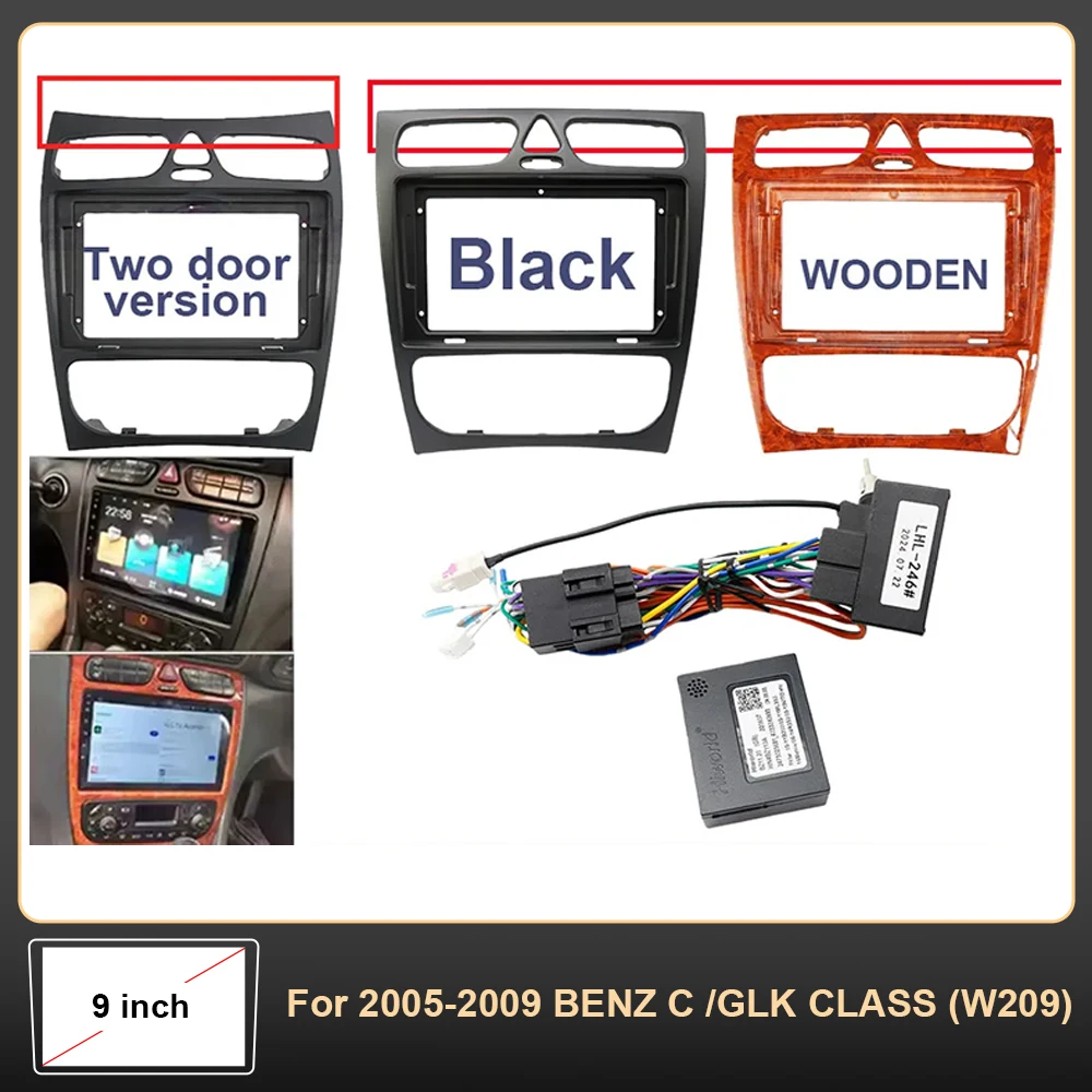 

For 2005-2009 BENZ C /GLK CLASS (W209) 9INCH DVD Stereo audio screen multimedia video CD player MP3 MP5 CD cables Harness frame