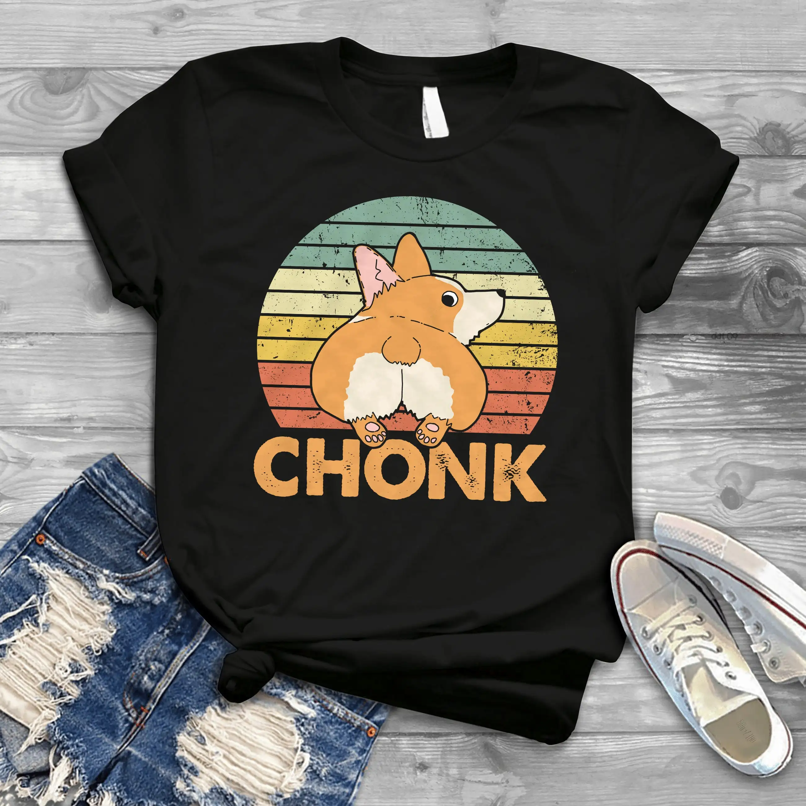 Chonk Corgi Retro Vintage T-Shirt, Funny Chonk Dog Shirt, Chonk Shirt, Corgi Shirt Funny, Corgi Lover Shirt, Vintage Dog Shirt